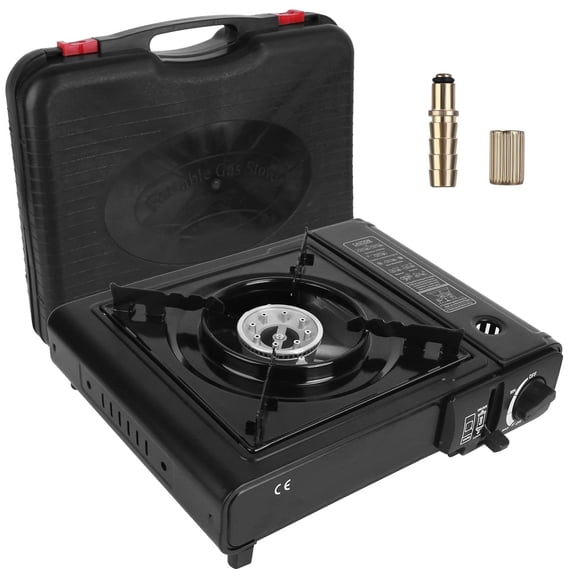 LIANGKA Portable Dual Fuel Camping Stove Single Burner with Piezo Ignition Overpressure Protection & Carry Case for Outdoor BBQ Fishing Hiking