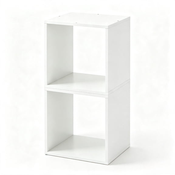 LIANGKA Set of 2 Modular Cube Storage Organizer Engineered Wood Stackable Open Storage Shelf Bookcase for Living Room Bedroom Study Office