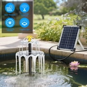 LIANGKA Solar Fountain 2200mAh Battery Backup IP68 Waterproof 6W Solar Water Pump with LED Lights for Garden Patio Pool