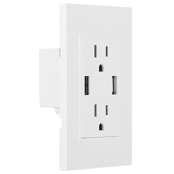 LIANGKA USB Wall Charger Outlet Duplex Wall Socket with Overload Protection for Home Use