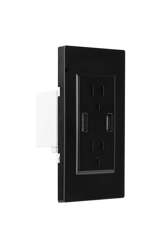 USB Wall Charger Outlet Duplex Wall Socket with Overload Protection for Home Use