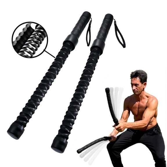 LIANGKA Upgraded Cordless Battle Ropes with Spring Design Portable Fitness Ropes for Full-Body Workout Non-Slip Handle