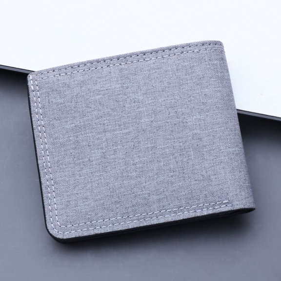 LIANGP Bag Products Fashion Coin ID Short Wallet Solid Color Neutral Men Canvas Open Purse Wallet Practical Bag