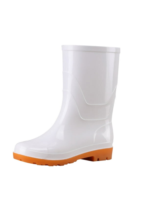 Rainshoes Men's Women's Rain Summer Wear-resistant Shoes Outdoor Garden Water Shoes Rain White Size 7