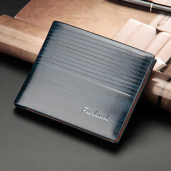 LIANGP Unisex Polyurethane Zipper Wallet, Blue