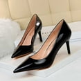 thumbnail image 1 of LIANGP Women's High Heels Fashionable Metal Heel High Heels Metallic High Heel Shoes With Pointed Toes Ladies Shoes Black Size 6, 1 of 8