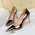thumbnail image 1 of LIANGP Women's High Heels Fashionable Metal Heel High Heels Metallic High Heel Shoes With Pointed Toes Ladies Shoes Gray Size 6.5, 1 of 8