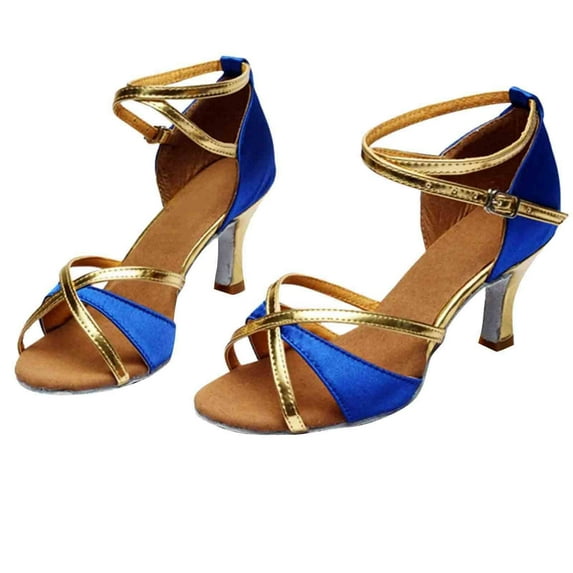 LIANGP Women's High Heels Outdoor Leisure Sandals Dancing Heels Women's Breathable Shoes Fashion High Women's High Heels Ladies Shoes Blue Size 6.5