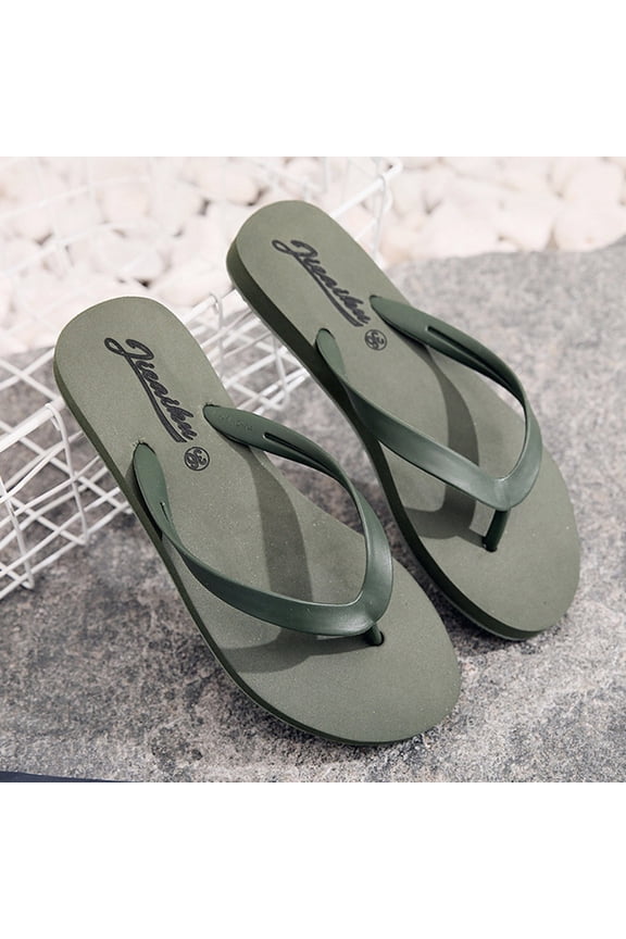Women's Sandals Shoes Flat Bottom Fashion Flip Flops Waterproof Beach Flip Flops Flip Flops Women's Shoes Green Size 8