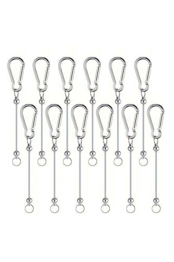 LIANGXR Beadable Keychain Rod Bulk,Alloy Beaded Keychain,Blanks Keychain Making Supplies for Pendant DIYS Jewelry Making