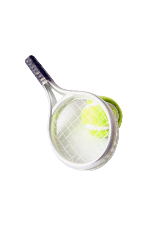 House Tennis Model Set Simulation Sports Goods Outdoor Miniature Model Include 1x Tennis 1x Racket