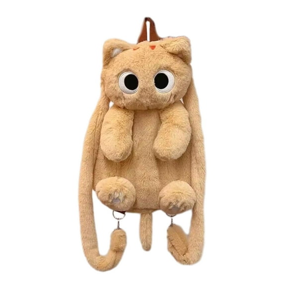 LIANGXR Kids Short Plush Cat Bag Pack Daily Necessaries Backpack Cartoon Shoulder Bag