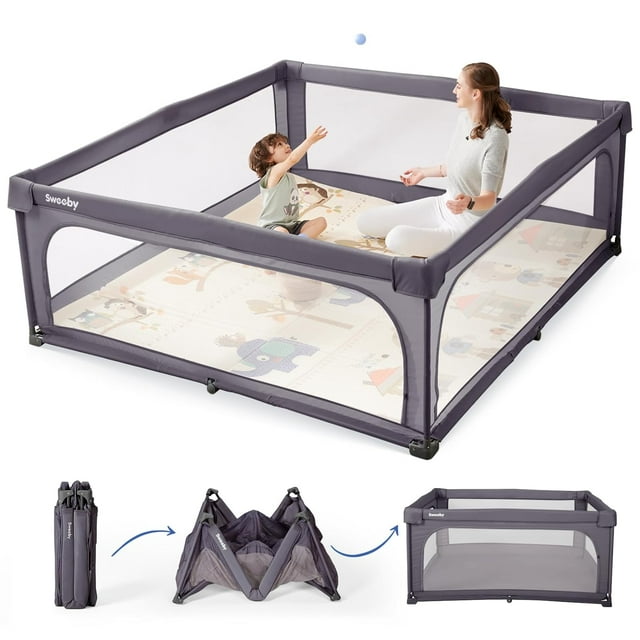 LIANMEI Baby Playpen, Portable Foldable Baby PlayPens for Babies and