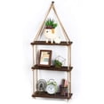 thumbnail image 1 of LIANTRAL Hanging Shelves 3 Tier Tiered Wood Shelves Rack Rope Shelf, 1 of 7