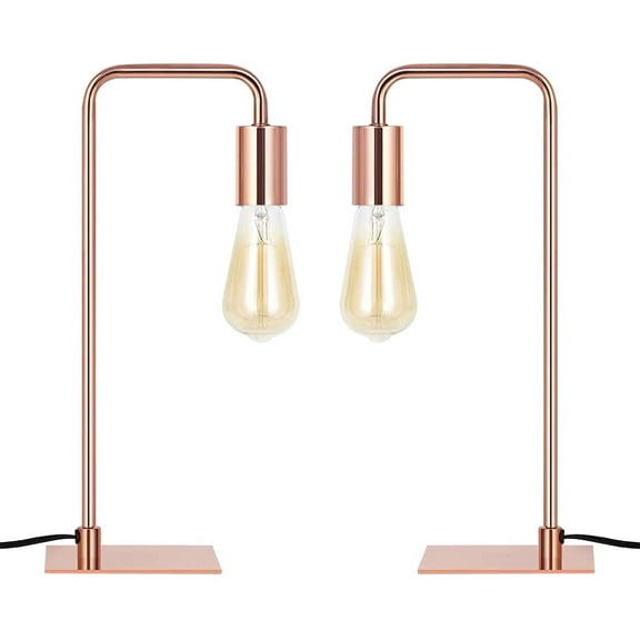 LIANTRAL Table Lamps for Bedroom Bedside Lamps Rose Gold Set of 2