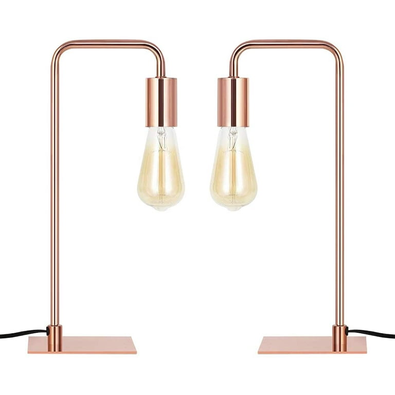 LIANTRAL Table Lamps for Bedroom Bedside Lamps Rose Gold Set of 2 Walmart