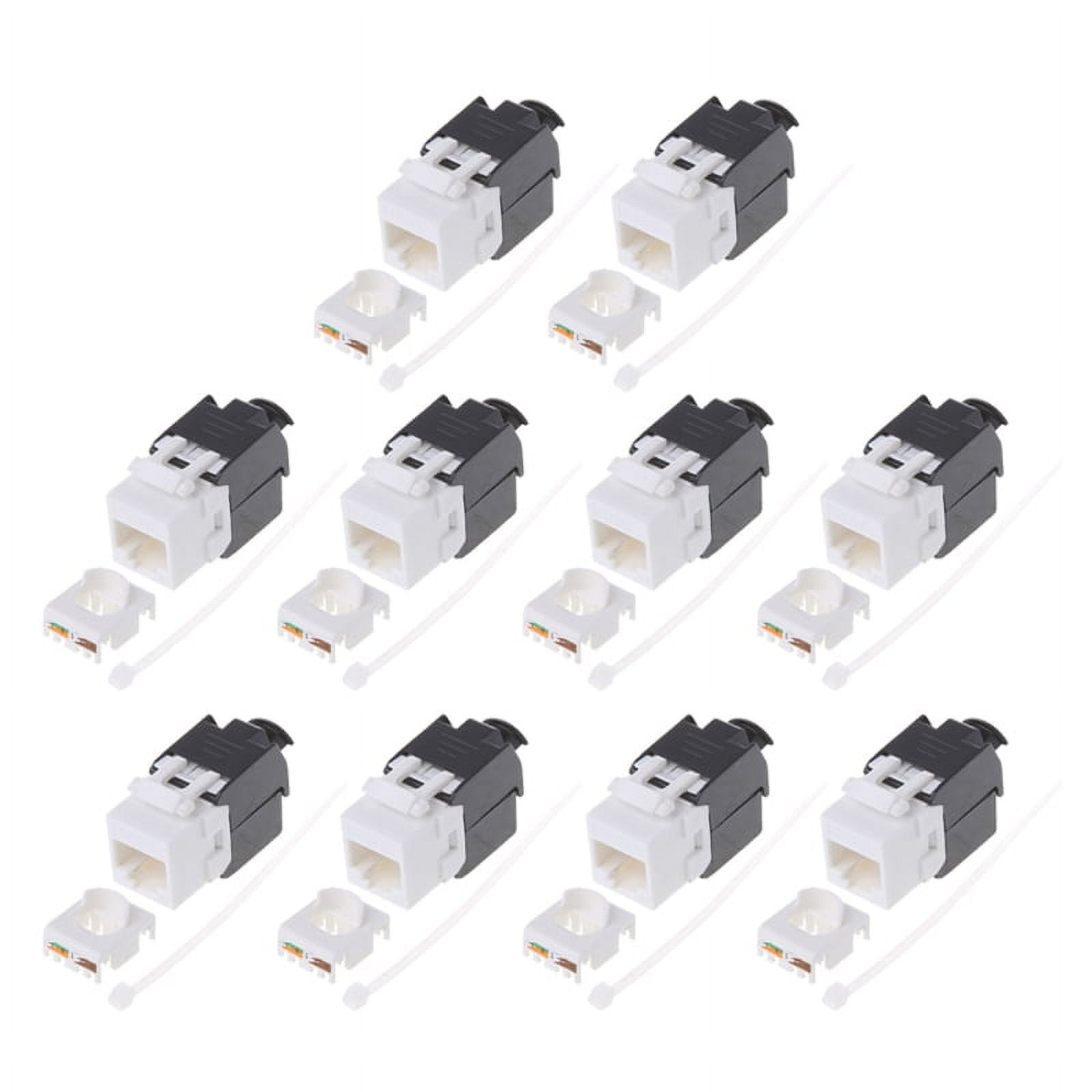LIANXUE 10pcs Gigabit RJ45 CAT6 Keystone Jacks Modules Toolfree