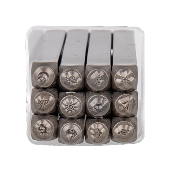 LIANXUE 12Pcs Heart/Animal Theme Metal Stamp, 3MM (1/8”) Metal Stamping Tool