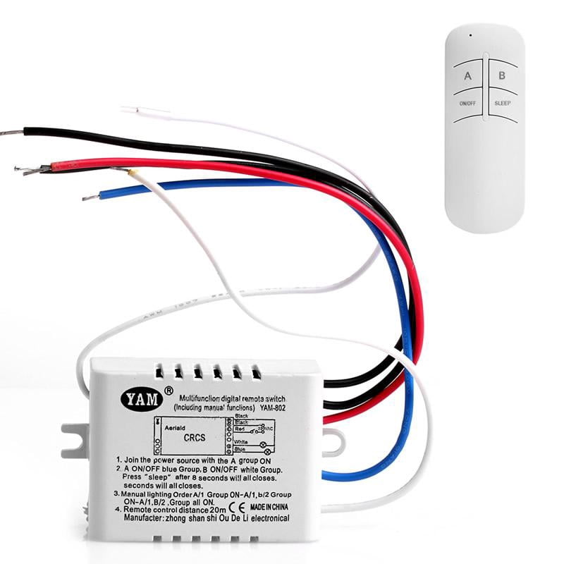 LIANXUE 2 Channel ON/OFF Light Switch Remote Control Receiver ...