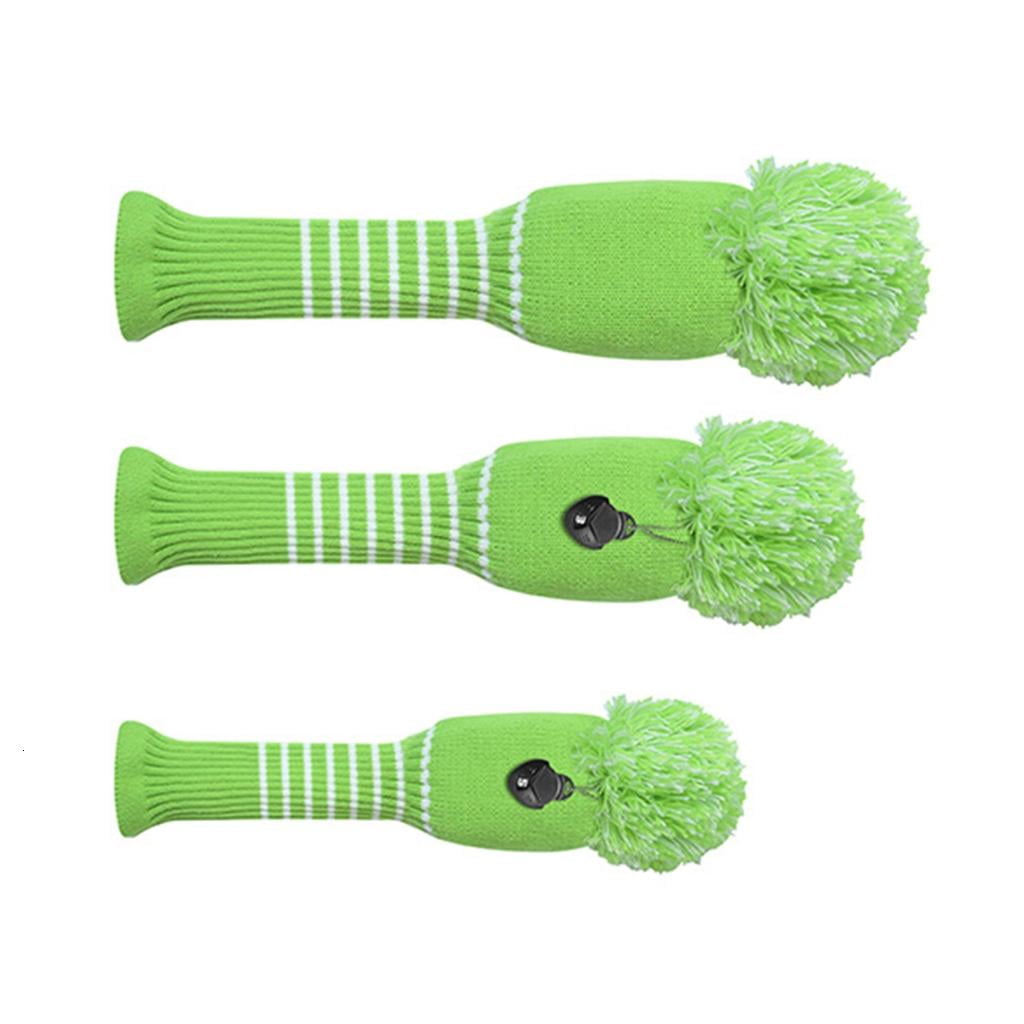 LIANXUE 3Pcs Knitted Golfing Club Head Covers Golfing Club Accessories Knitted Golfing Driver Headcover Golfing Wood Head Covers