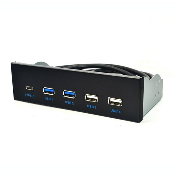 LIANXUE 5.25" Media Dashboards USB 3.1 Front Panel 2 USB3.0 + 2 USB2.0 + TypeC TypeE for PC Desktop 5.25" ROM Drive Bay