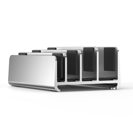 LIANXUE Aluminum Slots Vertical Laptop Stand Adjustable 4 Slot Desk Holder Dock Base Width Adjustable for Tablet Laptops Books