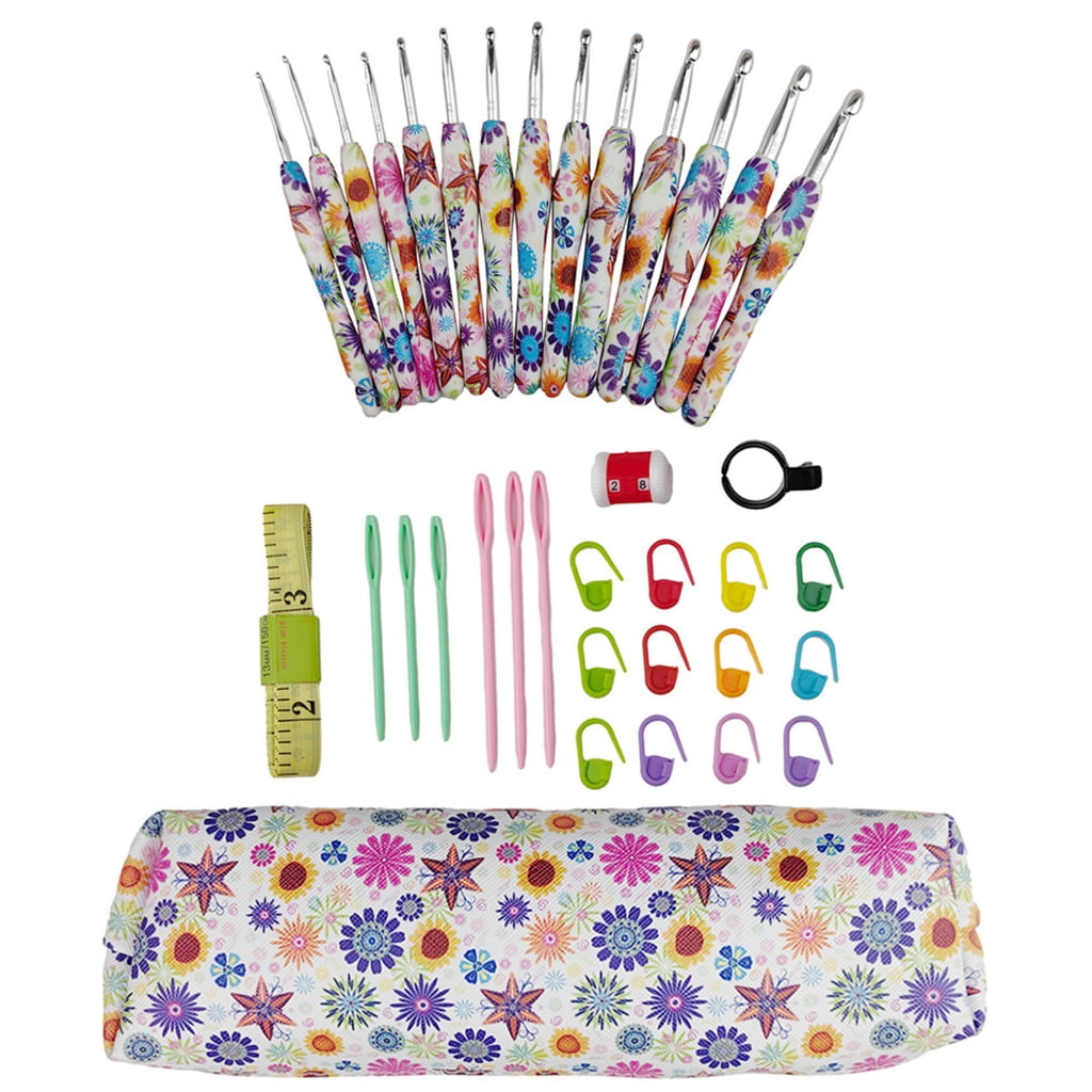 LIANXUE Crochet Hooks Set 2mm-10mm Ergonomical Crochet Needle Crochet Kits for Woman