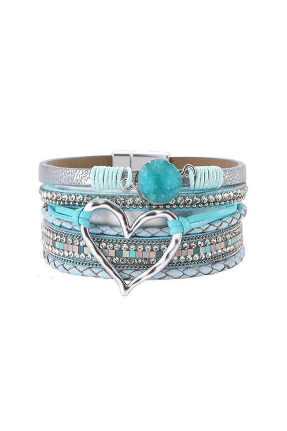 Elegant Love Heart Bracelet Wrap Bracelet Bohomian Bangle Fashion Jewellery Gift