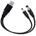 LIANXUE Flexible DC Power Cable, USB to DC 5.5x2.1mm ,3.5x1.35mm Charging Cord Plug Cable USB to