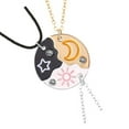 thumbnail image 1 of LIANXUE Friendship Necklace Set Sun Moon Star Designs Sturdy Zinc Alloy Pendant, 1 of 7