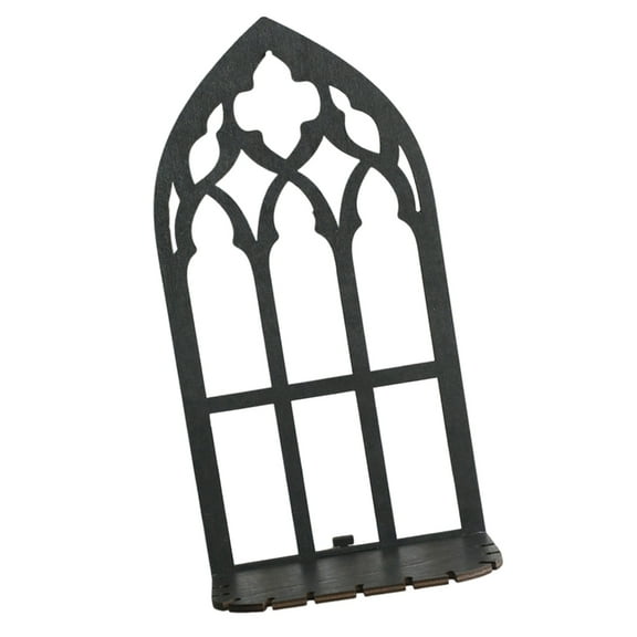 LIANXUE Gothic Wood Hollowed Floating Shelf Vintage Window Frame Wall Mounted Storage Rack for Crystals Plant Holder Home Decors