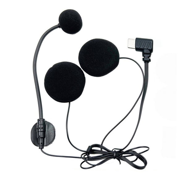LIANXUE Motorcycle Half Hooded Helmets Microphone with Type C Connectors and Double 32 Speakers Omnidirectional Earphone Mic