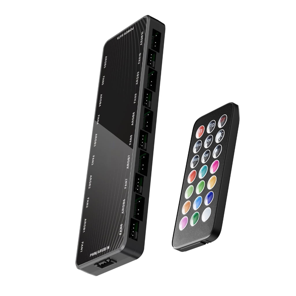 LIANXUE Multiple Fan Controller for Gaming Rigs, 10 Channel ARGB & PWM ...