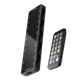 LIANXUE Multiple Fan Controller for Gaming Rigs, 10 Channel ARGB & PWM, SATAs Power with Remote Controls
