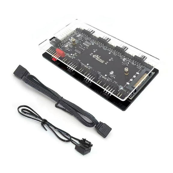 LIANXUE RGB Converter for PC Case Lights 12V to 5V Transfer Hub with SATA Interface for Multiple RGB Connectors