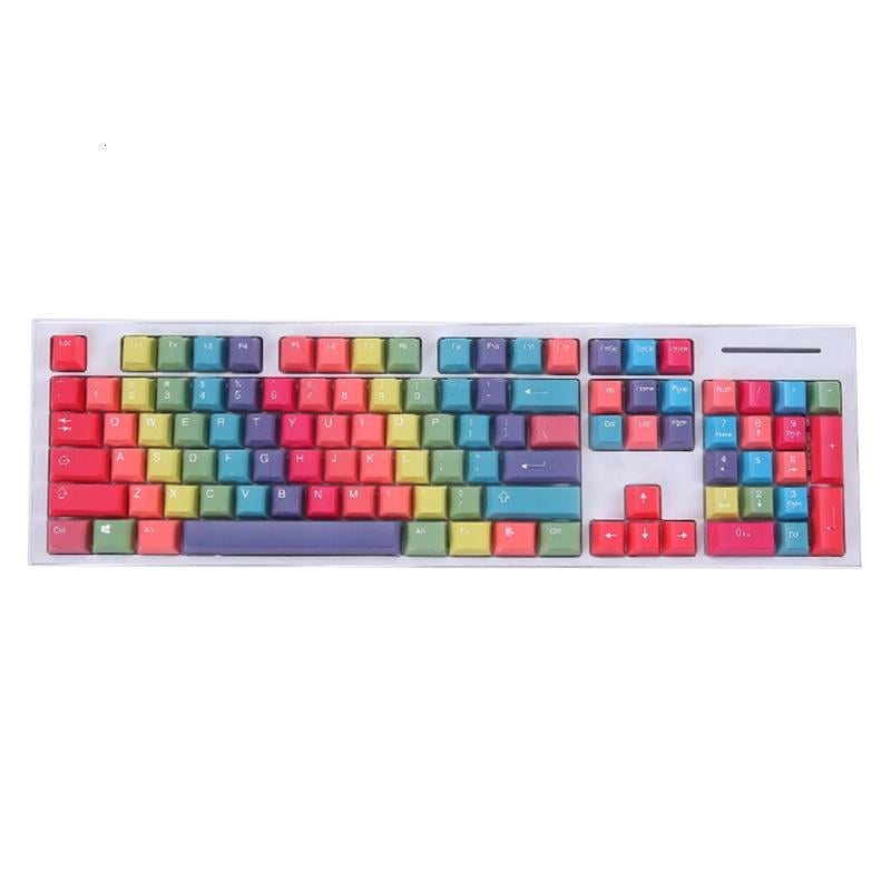 LIANXUE Rainbow Theme Keycaps 114-Key PBT Dye Subbed For MX Switch Mechanical Keyboard