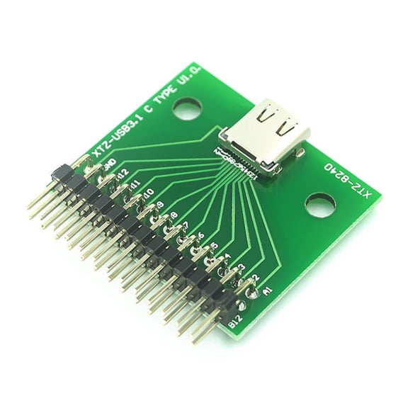LIANXUE Type C Female Test Board Double Sided Connection With Pin Headers For Electronics Testing