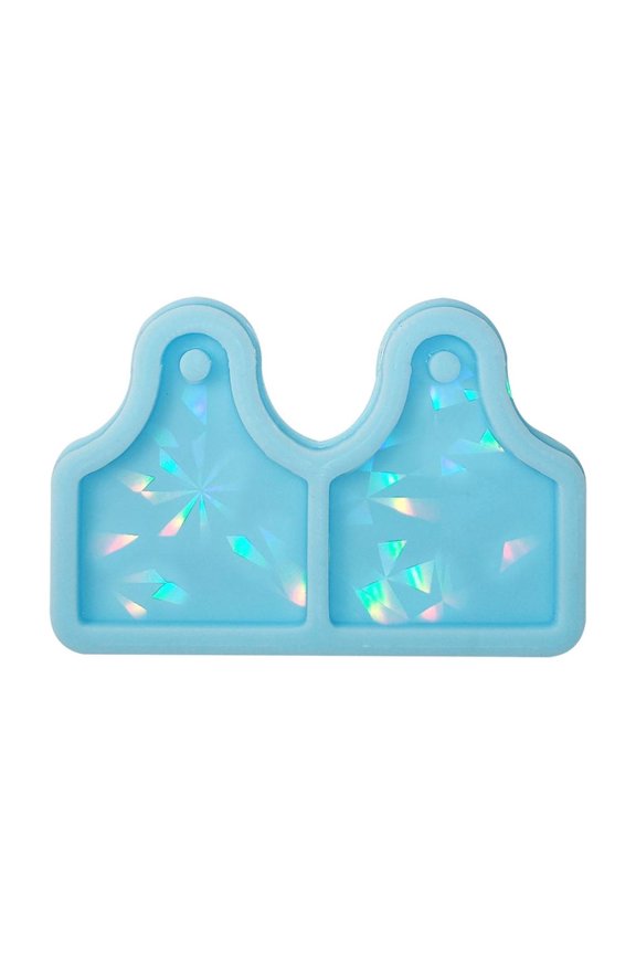 Holographic Light and Shadow Mold Resin Silicone Cow Tags Earring Pendant Mold for Epoxy Casting Keychain Jewelry Carfts