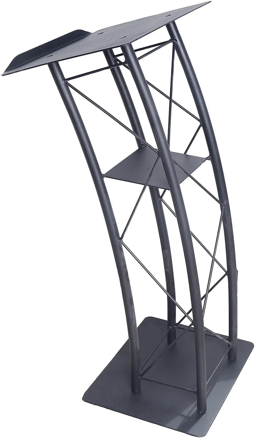 Shop Podium LIAPDG Metal Wood Curved Podium, Portable Church Podium Detachable ...