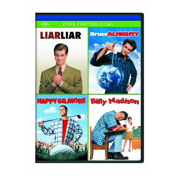 LIAR LIAR / BRUCE ALMIGHTY / HAPPY GILMORE / BILLY MADISON FOUR FEATURE FILMS - DVD