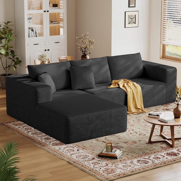 108'' Modular Sectional L-Shaped with Chair,Deep Seat Boneless Corner Couch for Living Room,No Assembly