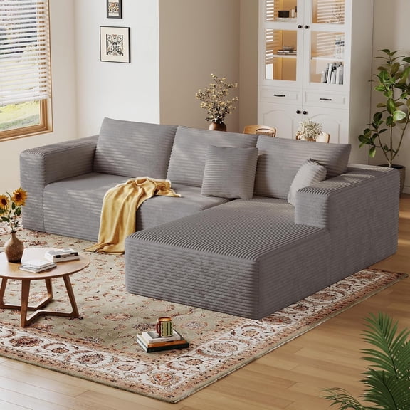 108'' Modular Sectional L-Shaped with Chair,Deep Seat Boneless Corner Couch for Living Room,No Assembly