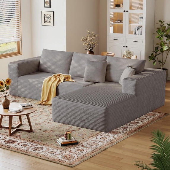 108'' Modular Sectional L-Shaped with Chair,Deep Seat Boneless Corner Couch for Living Room,No Assembly