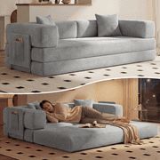 LIAROO Convertible Sofa Bed, 78.8" Boneless Couch Corduroy Sleeper Sofa No Assembly Required Couch Bed for Living Room
