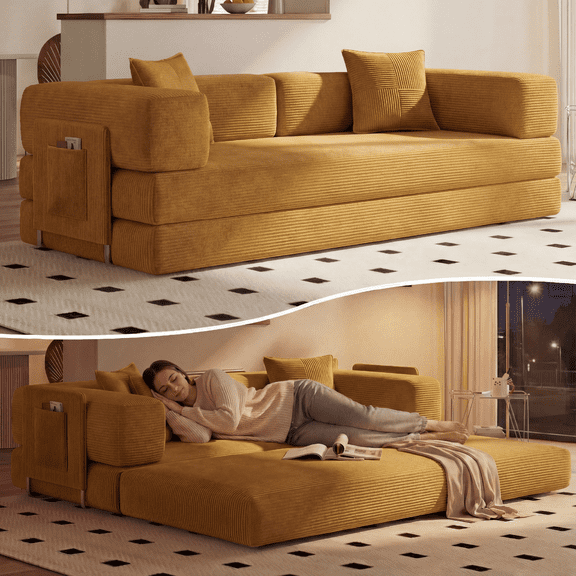 LIAROO Convertible Sofa Bed, 78.8" Boneless Couch Sleeper Sofa for Living Room