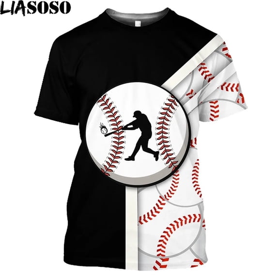 LIASOSO 3D Print Men's Women's Sports Style T-shirt Baseball Softball Jersey Stitching Des