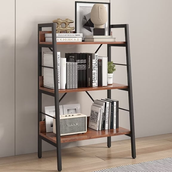 LIBEKA 3 LAYER DISPLAY Bookshelf H Ladder Shelf Storage Shelves Rack Shelf Unit METAL FRAME