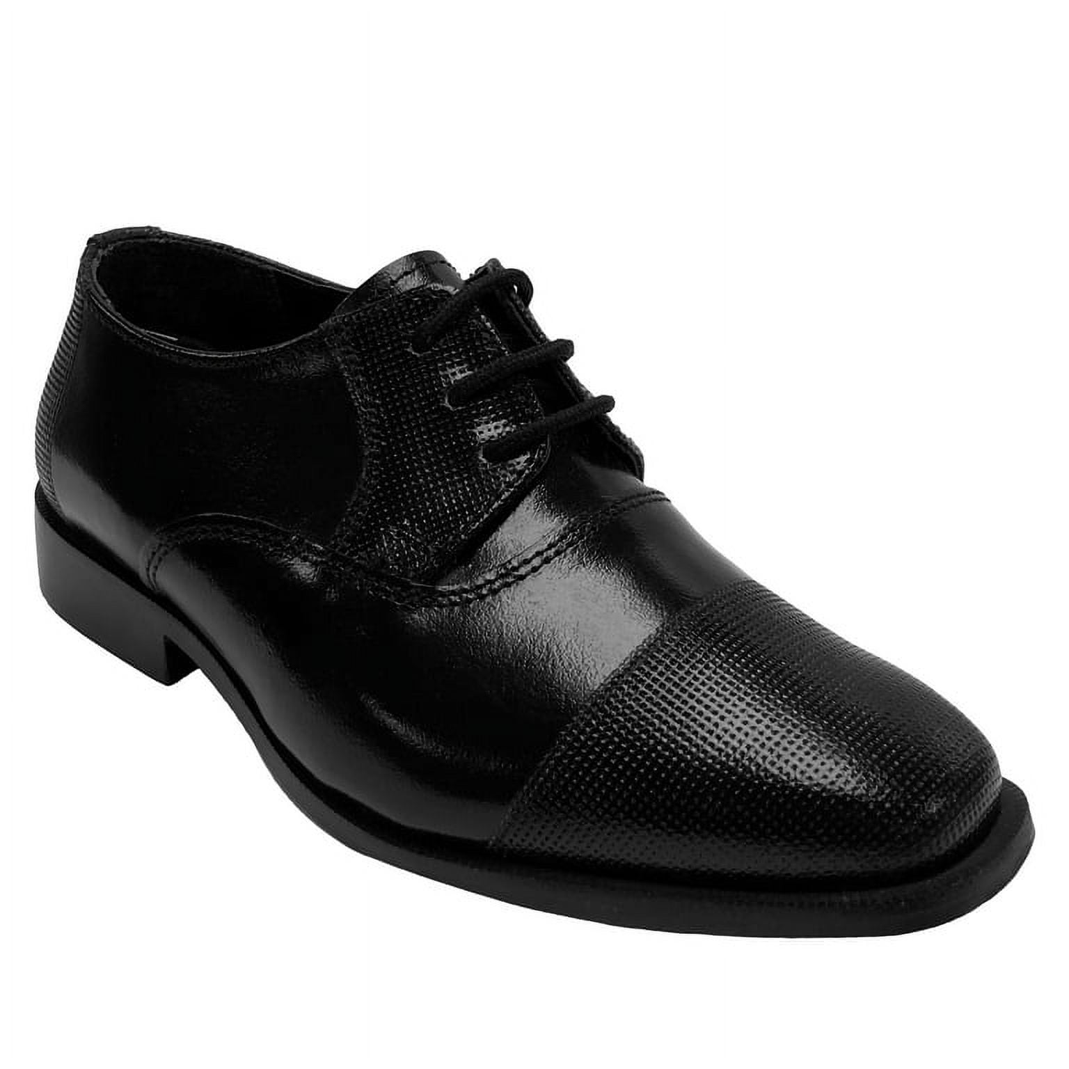LIBERTYZENO Boy Kids Leather Oxford Shoes, Black