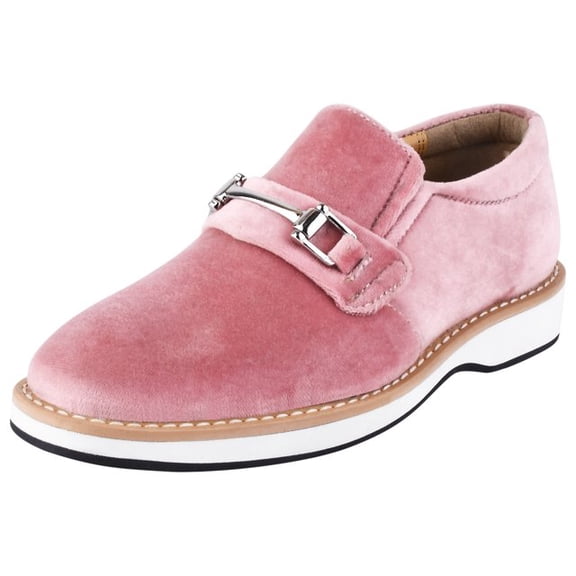 LIBERTYZENO Boys Loafers Velvet Shoes With Buckle Casual Slip On Shoes Tuxedo Dress Kids Shoes, Rachel Pink 6 Toddler