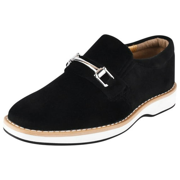 LIBERTYZENO Little & Big Boys Soft Velvet Casual Slip On Shoes Walking Boy Kids Shoes, Black